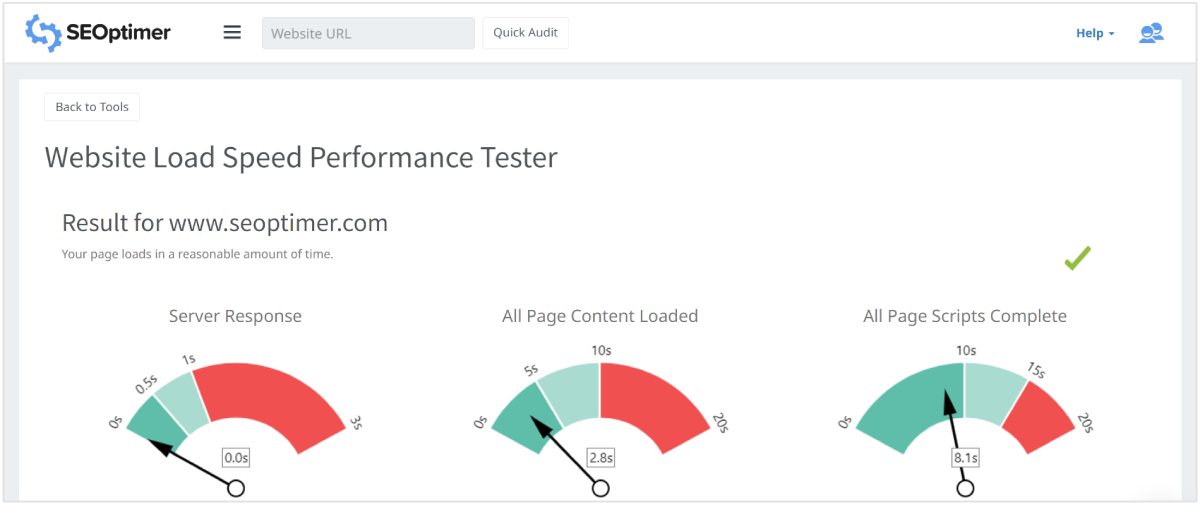 website laadsnelheid tester